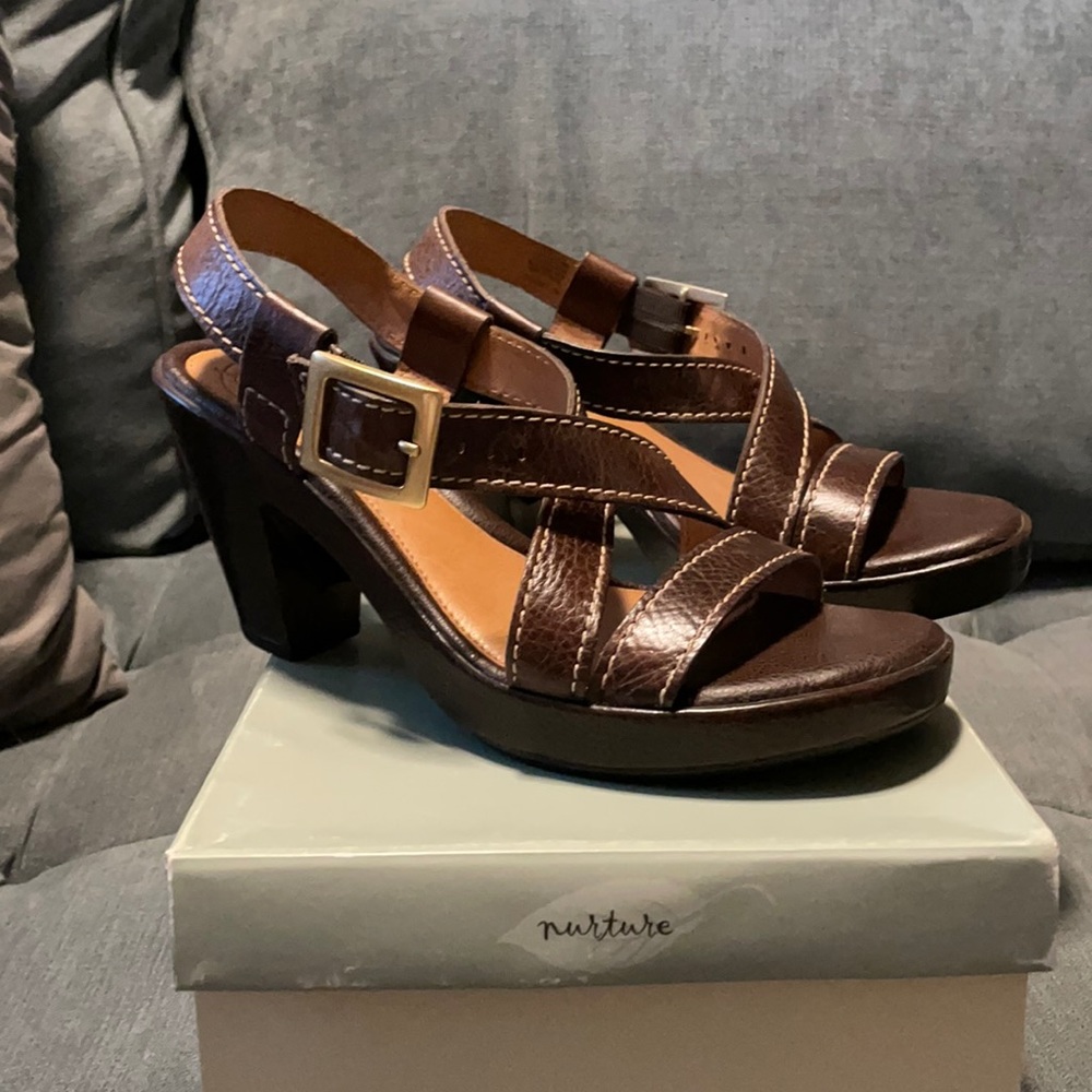 Leather High Heeled Sandals